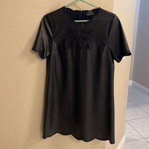 Black faux leather dress